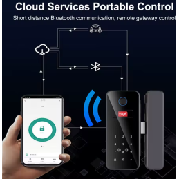 Cerradura Smart Lock para Puertas de Vidrio + WiFi con Acceso Remoto