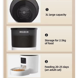 Comedero Smart Automático WIFI con Cámara HD y Voz para Mascotas
