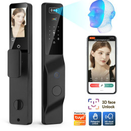 Cerradura Inteligente Wifi Tuya PST-DDL9-TY, Con Reconocimiento Facial 3D, Intercomunicador Y Cámara HD Para Seguridad Del Hogar