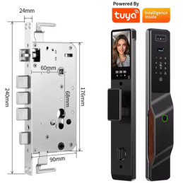 Cerradura Inteligente Wifi Tuya PST-DDL9-TY, Con Reconocimiento Facial 3D, Intercomunicador Y Cámara HD Para Seguridad Del Hogar