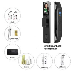 Smart Lock para Puertas de Aluminio con Reconocimiento Facial 3D, Huella Dactilar, Contraseña, Intercomunicador Activo y Wi-Fi