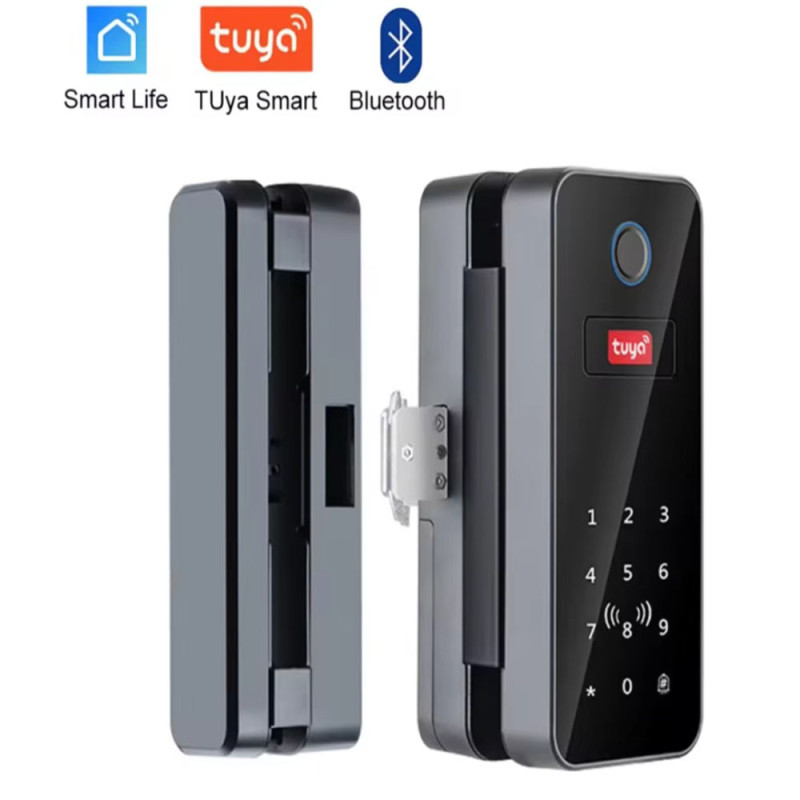 Cerradura Smart para puertas de cristal TUYA PST-GL-B12, Bluetooth, WIFI con Acceso Remoto