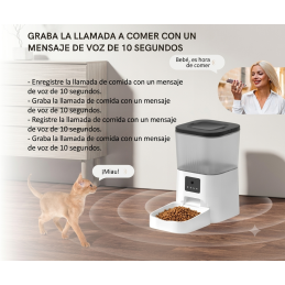 Comedero Smart Automático TUYA PST-DU4LB-VS, Wifi con cámara HD Para Mascotas, App para gestión en Remoto, Interacción por Voz