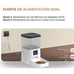 Comedero Smart Automático TUYA PST-DU4LB-VS, Wifi con cámara HD Para Mascotas, App para gestión en Remoto, Interacción por Voz
