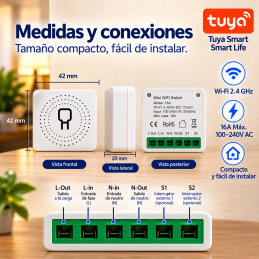 Mini Switch WiFi Tuya 16A | Alexa y Google Home