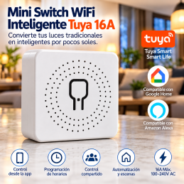 Mini Switch WiFi Tuya 16A | Alexa y Google Home